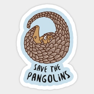 Save the Pangolins - Curled Up Pangolin Sticker